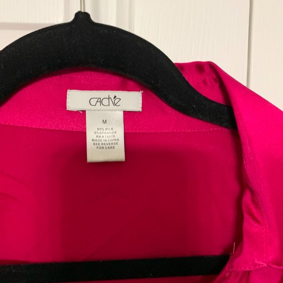 Cache Pink Silk Blouse Size Medium - Picture 2 of 3